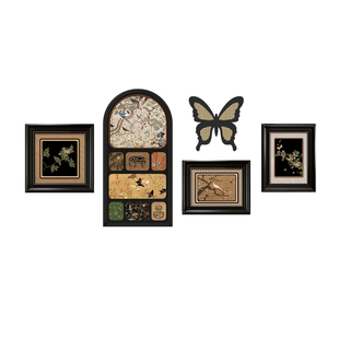 中古风挂画沙发背景墙装饰画客厅高级感复古法式组合壁画宋式美学