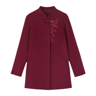 时尚双面呢大衣春秋季新款羊毛外套2026年中长款气质年轻妈妈女装