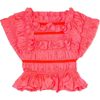 Molly Goddard 春夏女配腰带天鹅绒丝绒边饰上衣