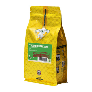 意式咖啡豆深度烘焙浓缩拼配特浓 可现磨纯黑咖啡粉454g袋装博达