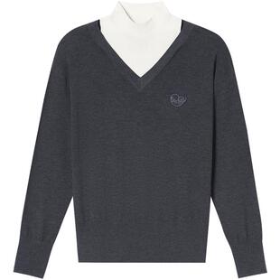 SALT.P可颜假两件半高领羊毛纺针织衫上衣女2025冬新款AC35506090