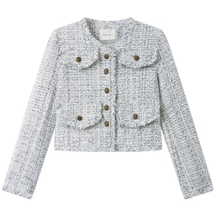 Halo Luu法式名媛小香风外套女2025秋冬小个子夹棉气质高级感上衣