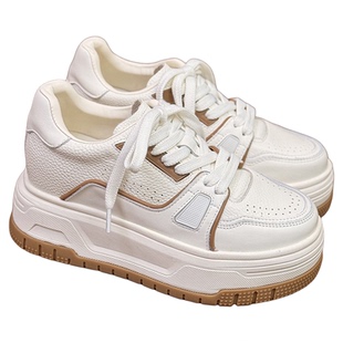 真皮隐形厚底内增高8cm小白鞋休闲百搭单鞋女款2026新款春款板鞋