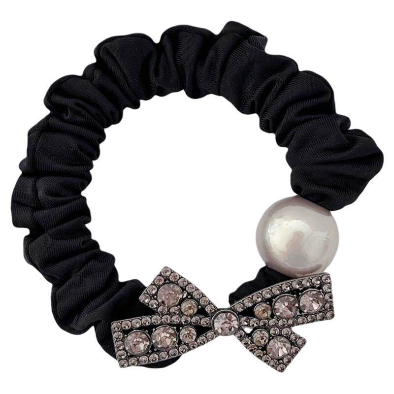 韩国轻奢高级感大牌闪钻蝴蝶结发圈高弹力加粗品牌发绳扎头发皮筋