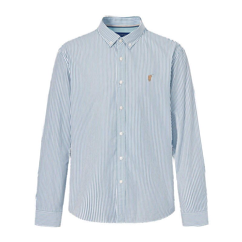 POLOWALK男式长袖衬衫2026春季新品男装商务休闲内搭条纹长袖衬衣