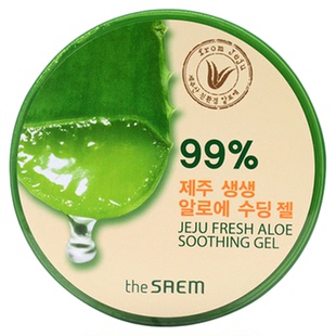 韩国The Saem得鲜济州岛鲜鲜芦荟胶晒后舒缓滋润保湿补水面霜面膜