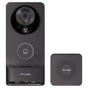 TP-LINK双摄可视门铃电子猫眼双摄像头家用门口高清监控智能门铃无线wifi手机远程对讲TL-DB57C双摄棕色版