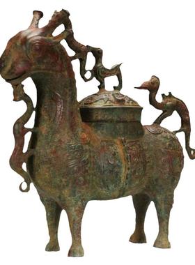 纯铜复古邓仲牺尊收藏品