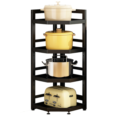 厨房角落多层放锅置物架