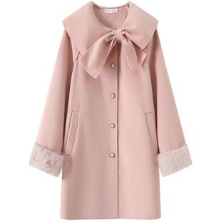 慕兔法式气质名媛毛呢大衣女秋冬2025新款高级感中长款双面呢外套