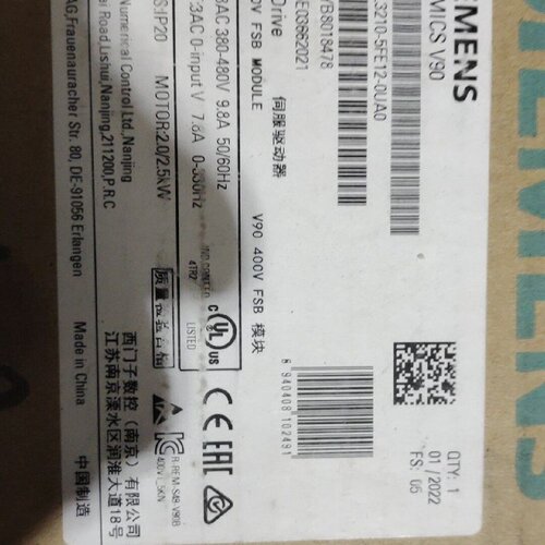 SINAMICSV90伺服驱动器型号6SL3210