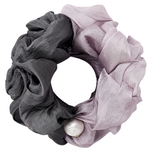 优娜柏丽发饰品大肠圈双层拼色手工发绳高级感韩国扎头发马尾发圈