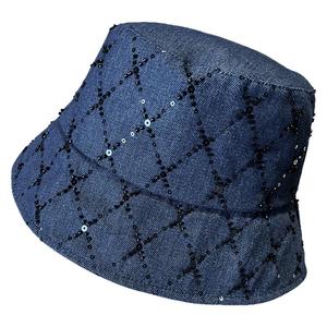 日系复古亮片渔夫帽显脸小水桶帽