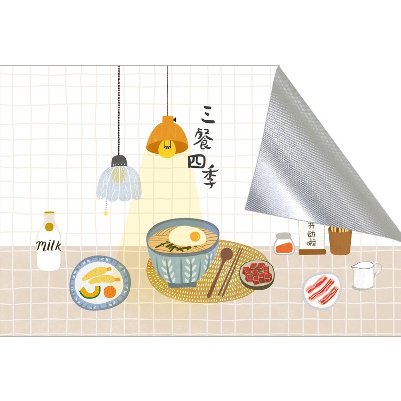 厨房防油防水防火铝箔墙贴加厚