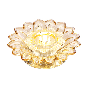 现代简约水晶过道走廊灯入户玄关灯阳台灯三色变光射灯筒灯明装灯