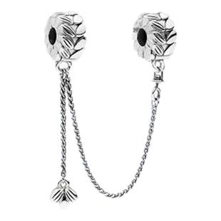 纯银潘家星月安全链麦穗防丢炼银河标志保护链diy配件手镯串珠