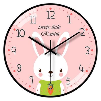 儿童房动物卡通静音挂钟