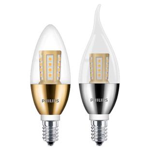 飞利浦led灯泡蜡烛灯e14螺口节能水晶吊灯调光尖泡拉尾泡家用超亮