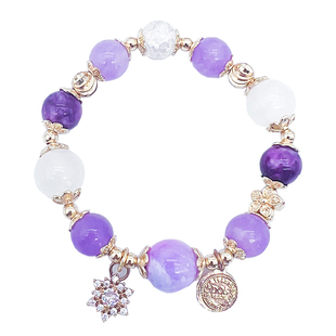 原创ins设计星空天然紫水晶手链薰衣草紫玉晶手串转运女生礼物