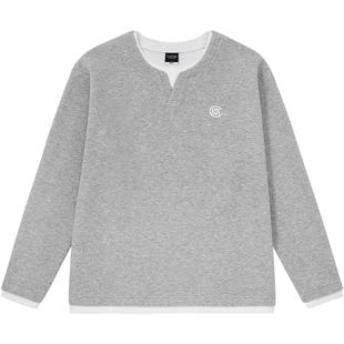 【CLOTTEE by CLOT】空气绒感假两件V领长袖T恤 基础系列