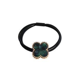 韩国简约幸运草头绳发饰~发绳高弹力橡皮筋发圈女扎头发森系头饰