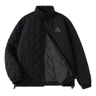 回力三防超声波男士棉服秋冬设计感菱形格外套男生保暖立领夹克A