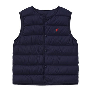 POLOWALK童装男女童羽绒马夹2025秋冬新品简约休闲羽绒儿童背心