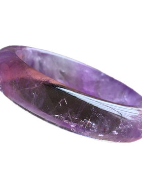 薰衣草色冰透紫水晶手镯实拍现货