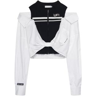 【孟子义同款】 蔡少芬REVAN芮范甜酷拼接蝴蝶结衬衫RN70801293