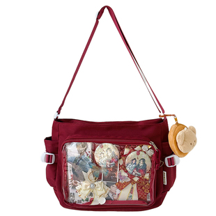 日系二次元斜挎包学院简约百搭单肩包大食量谷子吧唧扎板痛包娃包