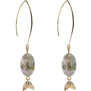 新款漂亮高级感长款耳环女原创美人鱼气质大气百搭精致女人味耳饰