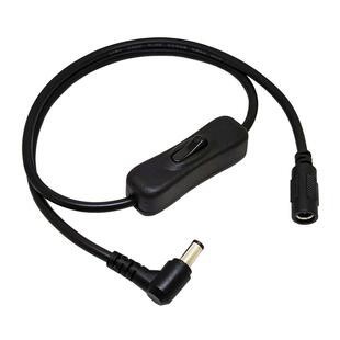 弯头DC5.5*2.1/2.5双公头电源线带开关12V24v公转母头连接 延长线