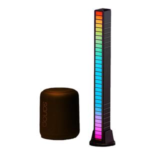 无线蓝牙音箱RGB氛围灯房间桌面电脑音频声控感应灯柱律动节奏灯