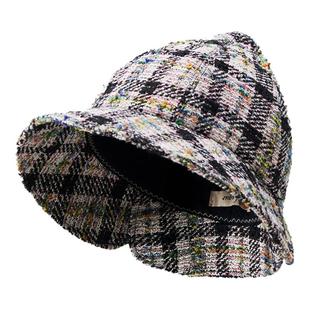 Lagur古董面料羊毛尖顶不对称加厚秋冬[精灵巫师帽子]花呢渔夫帽