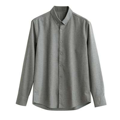 男士加绒纯色长袖衬衫秋冬款