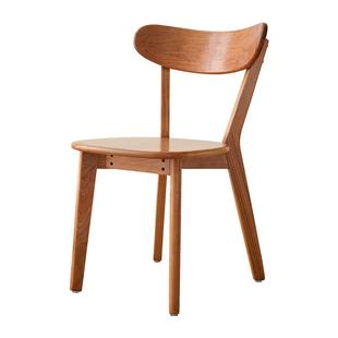 全友家居2025新款实木餐椅饭桌椅客厅家用休闲带靠背樱桃木椅子