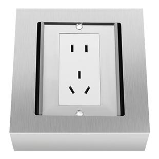 明装地插座明装盒不锈钢地面明线网络不锈钢超薄明装防水地插明盒