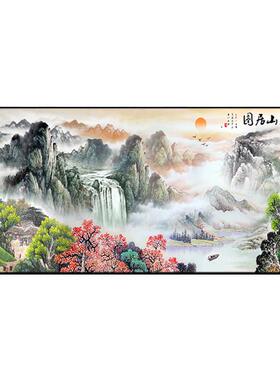 数字油画富春山居图大尺寸装饰画