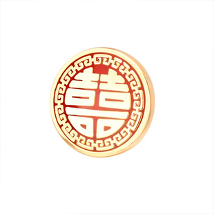 中国风高档复古红双喜胸针囍字结婚礼物纪念品新郎司仪西服装胸花