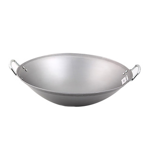 凹面电磁炉专用锅不锈钢酒店炒菜锅5060cm商用电磁灶燃气通用炒锅