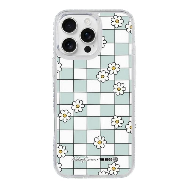 THE HOODxAshleigh Green艺术家联名 Blue Checkers 适用苹果iPhone16/15/Plus/Pro/Max 气垫防摔镜面保护壳