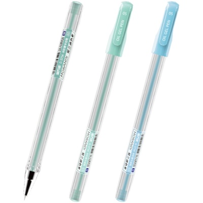 半针管透明笔杆三角圆珠笔油笔