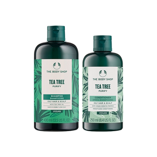 【官方正品】Thebodyshop美体小铺茶树洗发水护发素套组控油蓬松