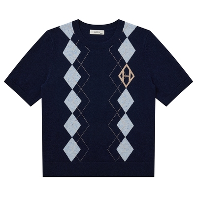 【商场同款】Hazzys哈吉斯2025秋季新品女时尚羊毛衫圆领针织衫潮