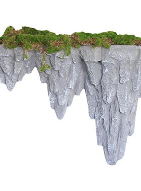 室内软装造景玻璃钢悬浮假山装饰