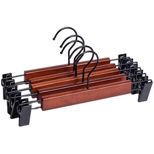 实木裤架服装店裤夹家用无痕裤撑裤挂女裙子多功能带夹子裤子衣架