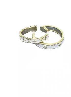 奶芙珐琅戒指女花纹孔雀