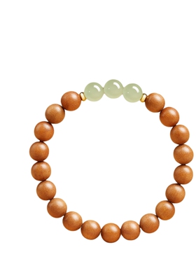 【已祝福】野生老桃木和田玉手串