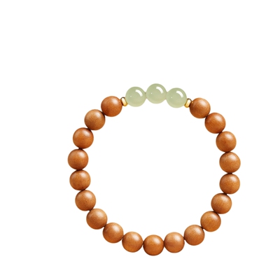 【已祝福】野生老桃木和田玉手串