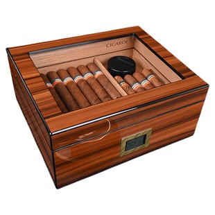 爱茄客雪茄盒雪松木大容量双层存储雪茄保湿盒密封储存盒养茄盒